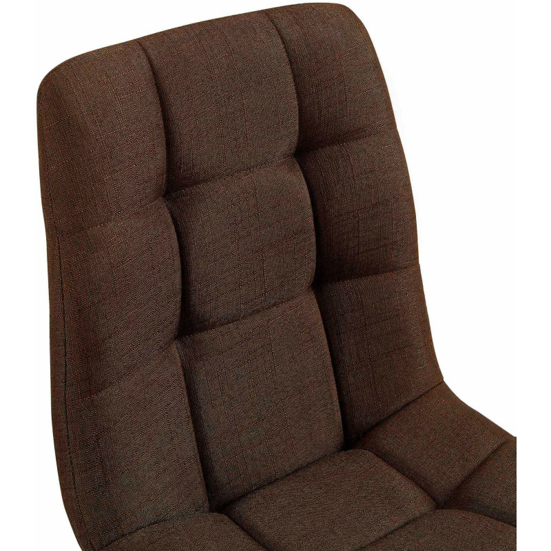 Chaise moderne en Tissu Marron Métal Noir Galia - 2