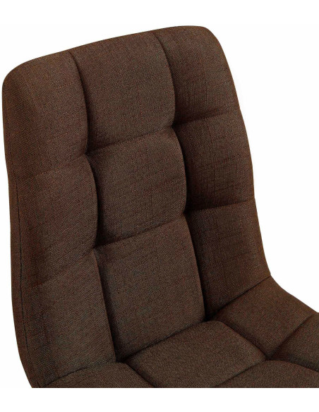 Chaise moderne en Tissu Marron Métal Noir Galia - 2