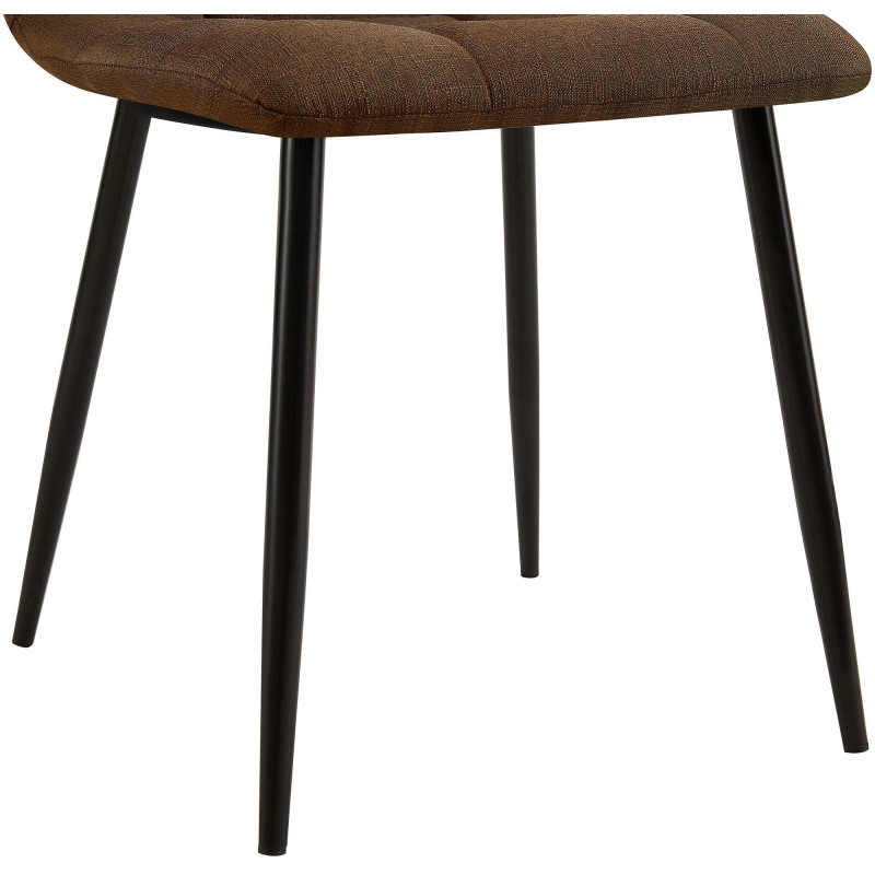 Chaise moderne en Tissu Marron Métal Noir Galia - 3