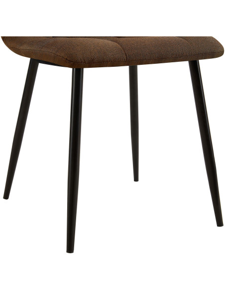 Chaise moderne en Tissu Marron Métal Noir Galia - 3
