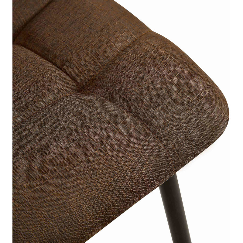 Chaise moderne en Tissu Marron Métal Noir Galia - 4