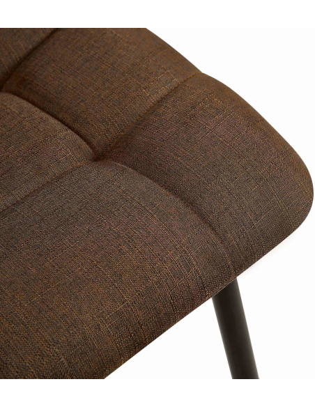 Chaise moderne en Tissu Marron Métal Noir Galia - 4