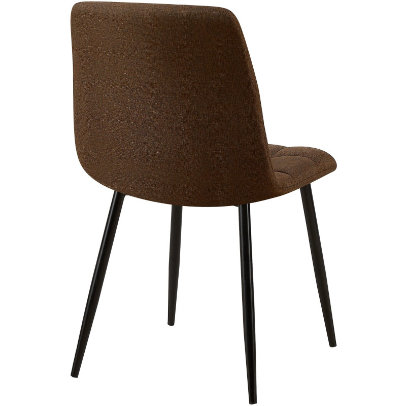 Chaise moderne en Tissu Marron Métal Noir Galia - 5