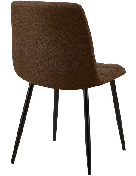 Chaise moderne en Tissu Marron Métal Noir Galia - 5