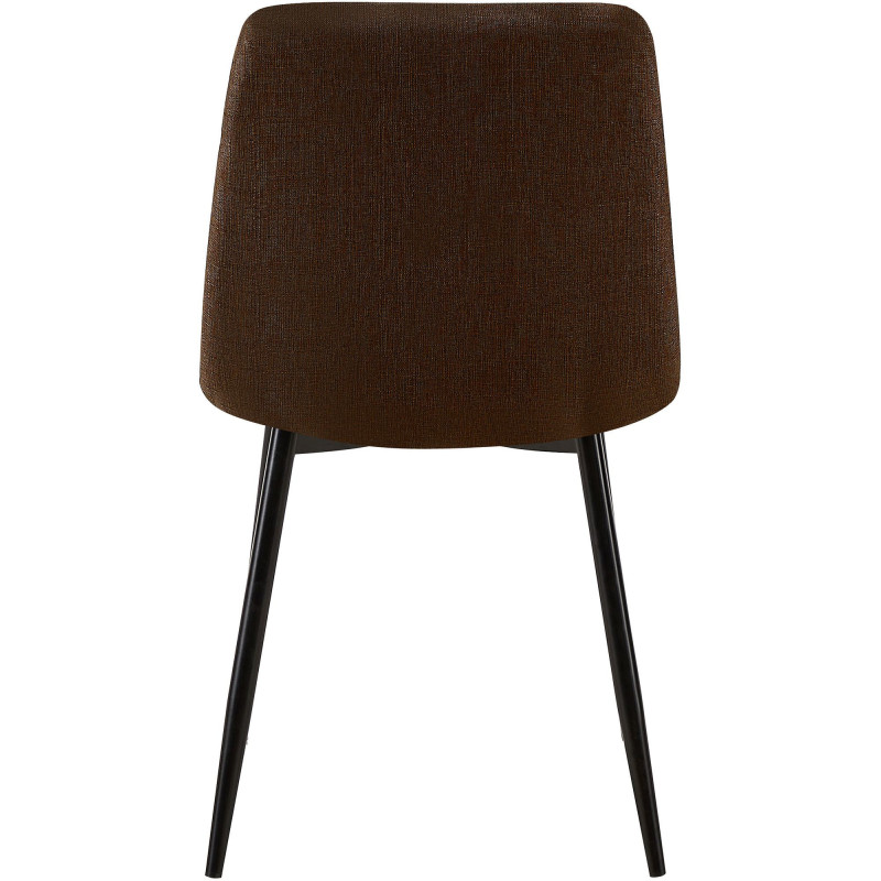Chaise moderne en Tissu Marron Métal Noir Galia - 6