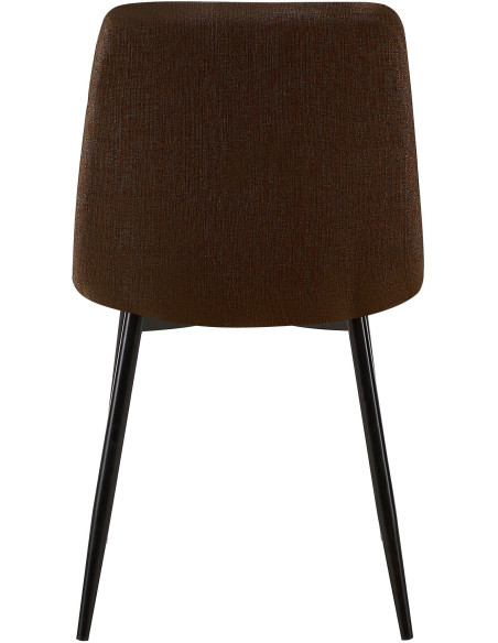 Chaise moderne en Tissu Marron Métal Noir Galia - 6
