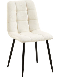 Chaise moderne en Tissu Blanc crème Métal Noir Galia - 1
