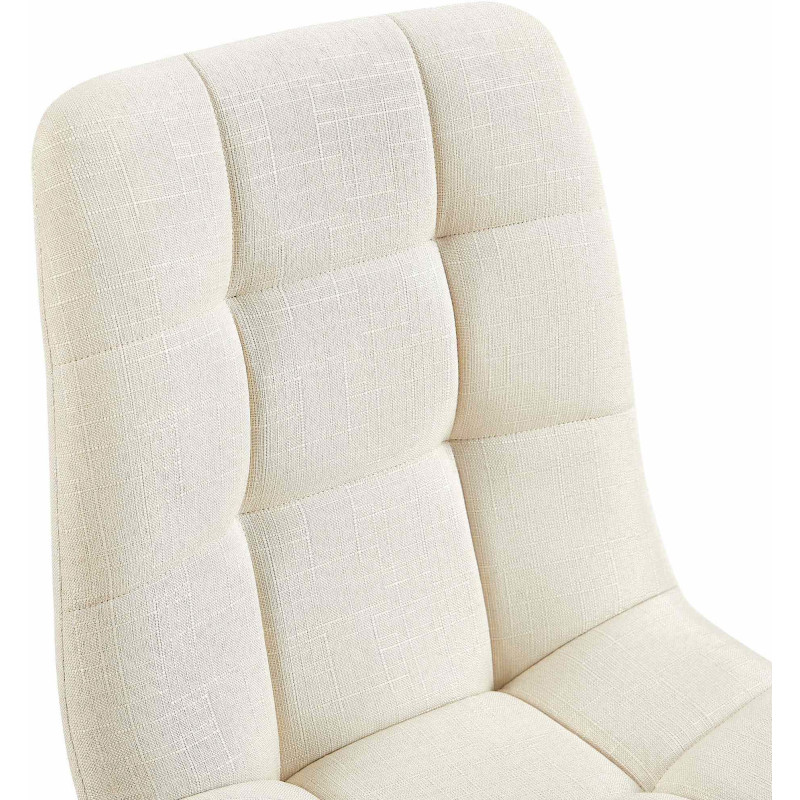 Chaise moderne en Tissu Blanc crème Métal Noir Galia - 2