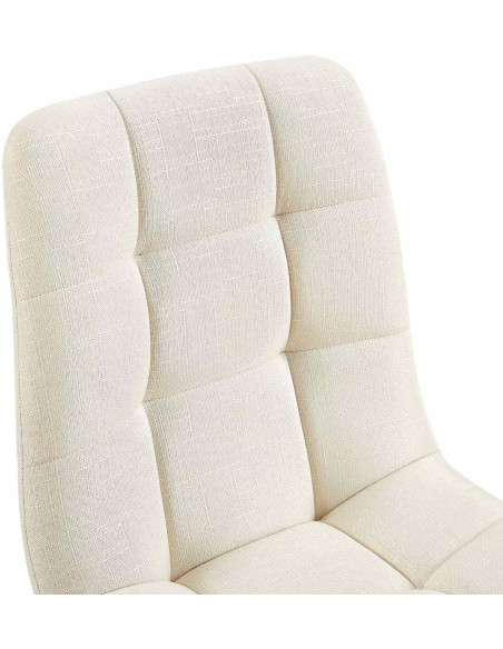 Chaise moderne en Tissu Blanc crème Métal Noir Galia - 2