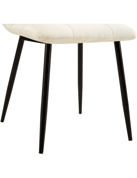 Chaise moderne en Tissu Blanc crème Métal Noir Galia - 3