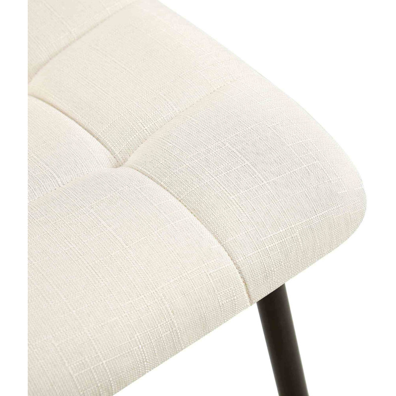 Chaise moderne en Tissu Blanc crème Métal Noir Galia - 4