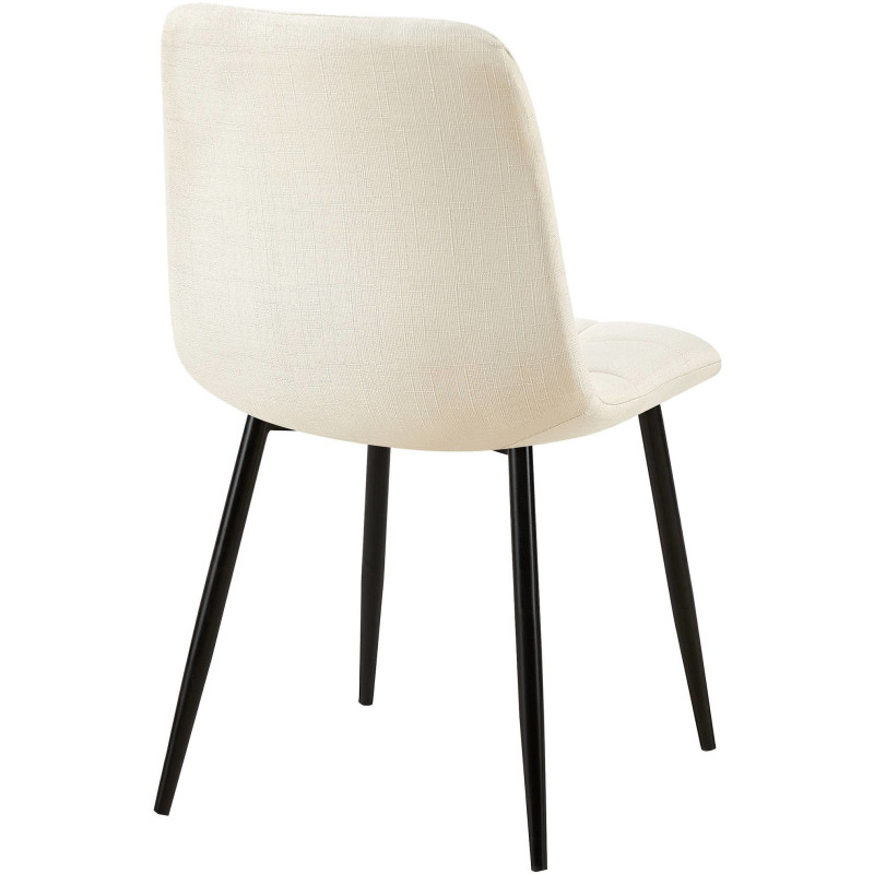 Chaise moderne en Tissu Blanc crème Métal Noir Galia - 5