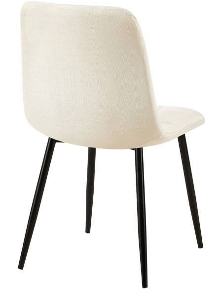 Chaise moderne en Tissu Blanc crème Métal Noir Galia - 5