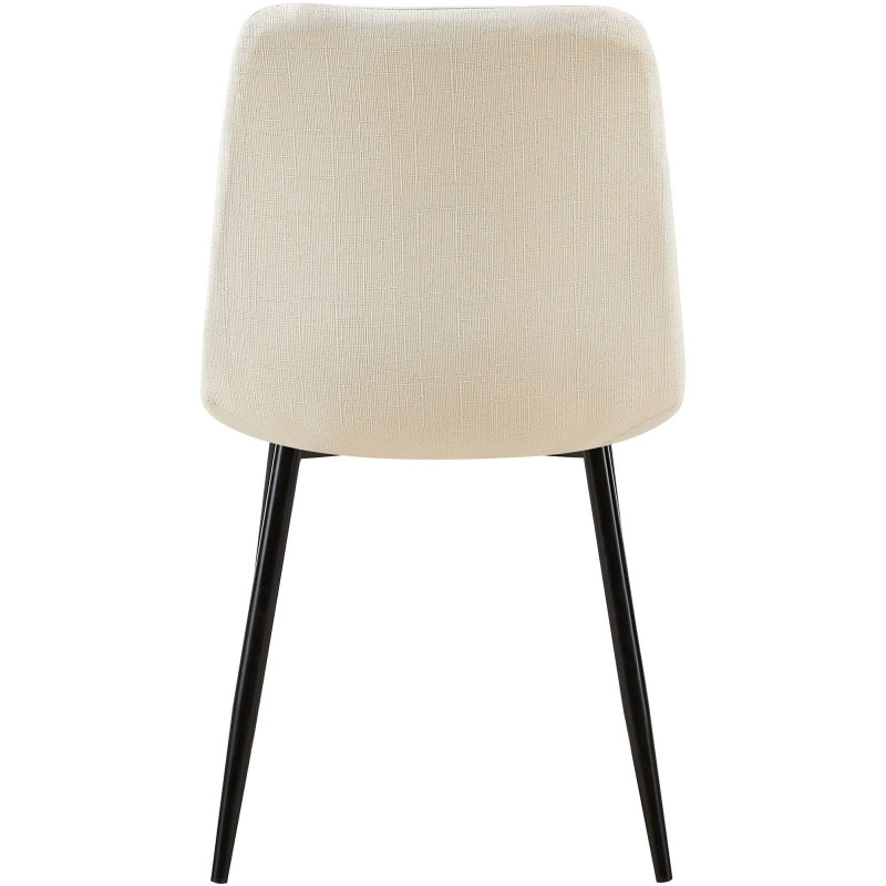 Chaise moderne en Tissu Blanc crème Métal Noir Galia - 6