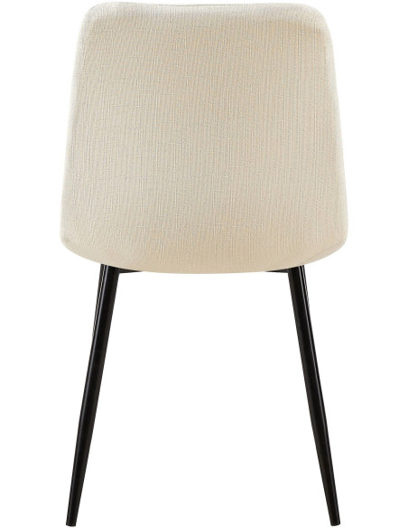 Chaise moderne en Tissu Blanc crème Métal Noir Galia - 6