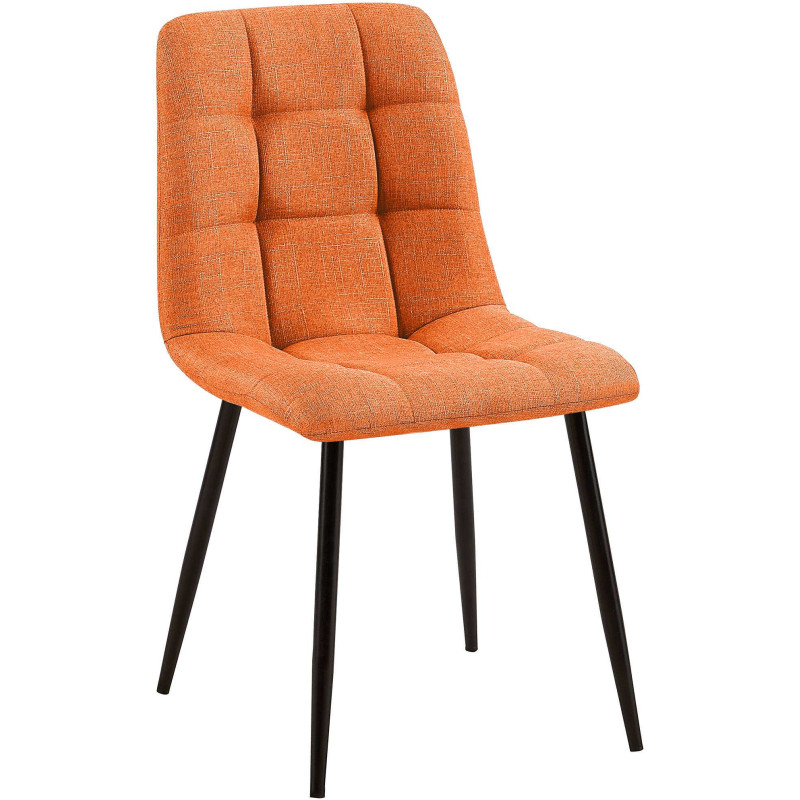 Chaise moderne en Tissu Orange Métal Noir Galia - 1