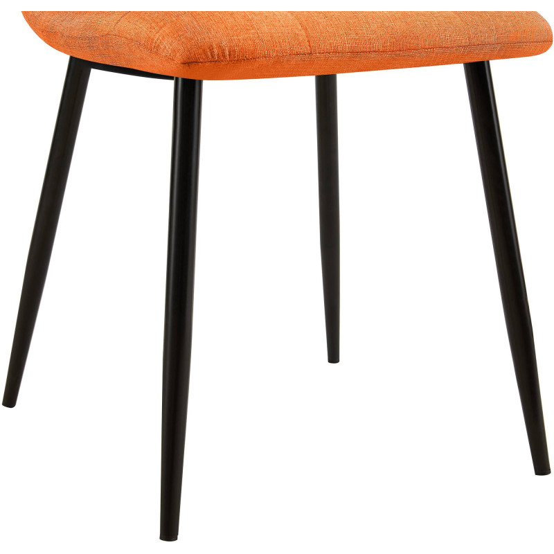 Chaise moderne en Tissu Orange Métal Noir Galia - 3