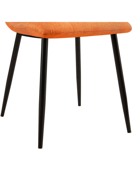 Chaise moderne en Tissu Orange Métal Noir Galia - 3