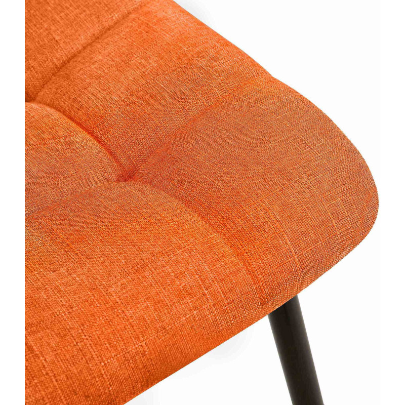 Chaise moderne en Tissu Orange Métal Noir Galia - 4