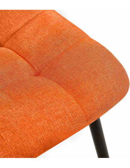Chaise moderne en Tissu Orange Métal Noir Galia - 4