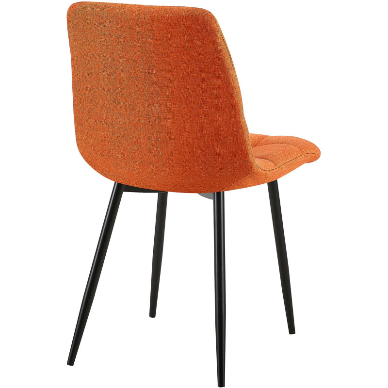 Chaise moderne en Tissu Orange Métal Noir Galia - 5