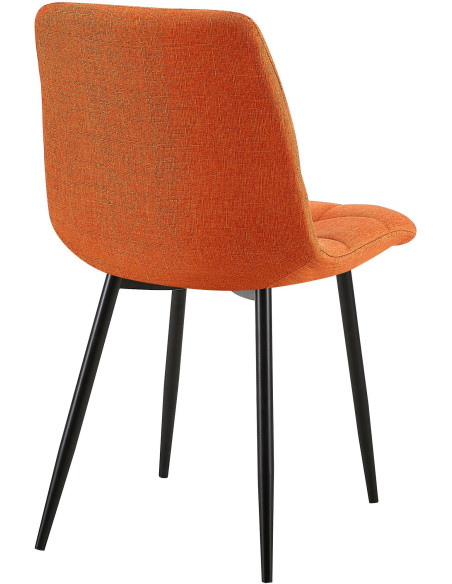 Chaise moderne en Tissu Orange Métal Noir Galia - 5