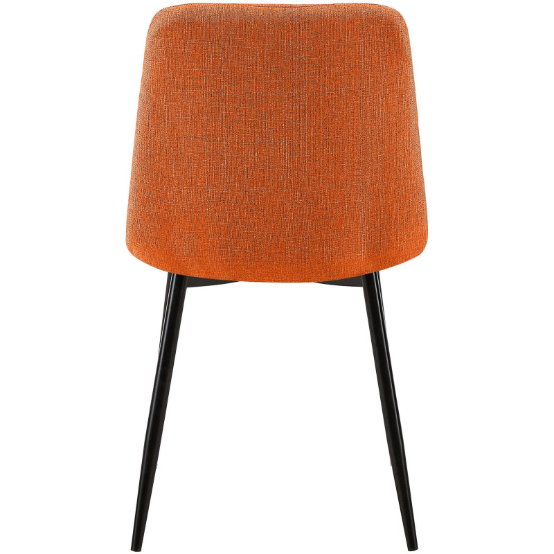 Chaise moderne en Tissu Orange Métal Noir Galia - 6