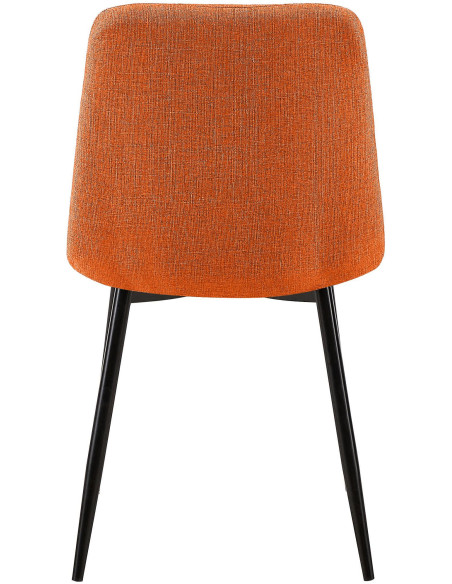 Chaise moderne en Tissu Orange Métal Noir Galia - 6
