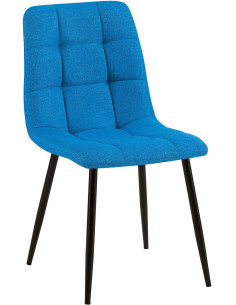 Chaise moderne en Tissu Bleu turquoise Métal Noir Galia - 1