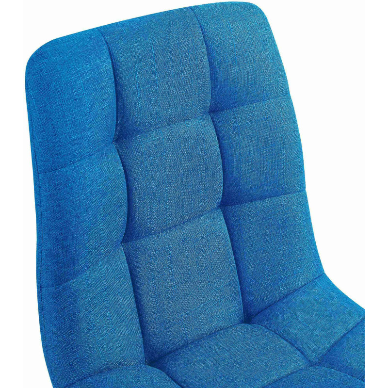Chaise moderne en Tissu Bleu turquoise Métal Noir Galia - 2