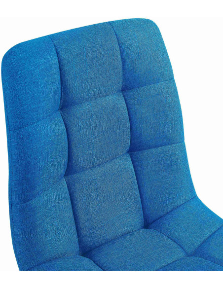 Chaise moderne en Tissu Bleu turquoise Métal Noir Galia - 2