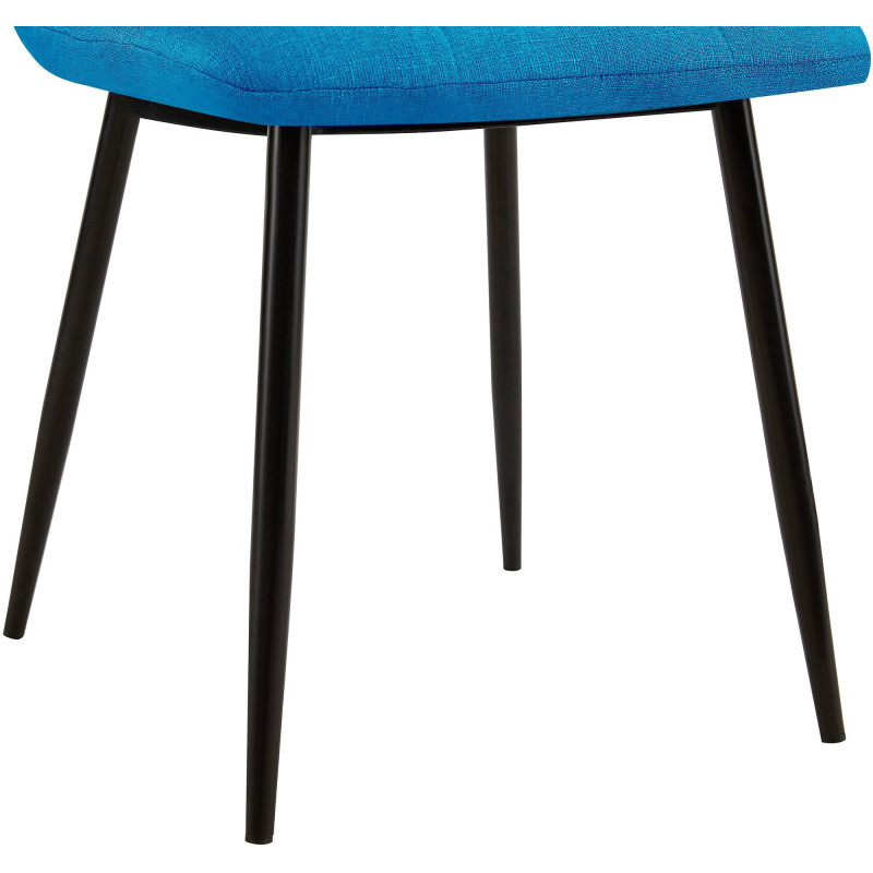Chaise moderne en Tissu Bleu turquoise Métal Noir Galia - 3
