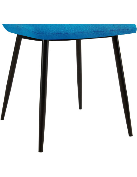 Chaise moderne en Tissu Bleu turquoise Métal Noir Galia - 3