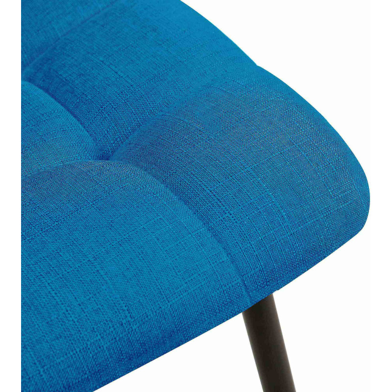 Chaise moderne en Tissu Bleu turquoise Métal Noir Galia - 4