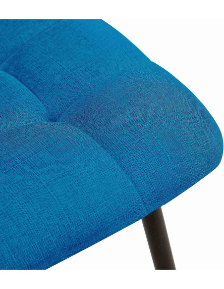 Chaise moderne en Tissu Bleu turquoise Métal Noir Galia - 4