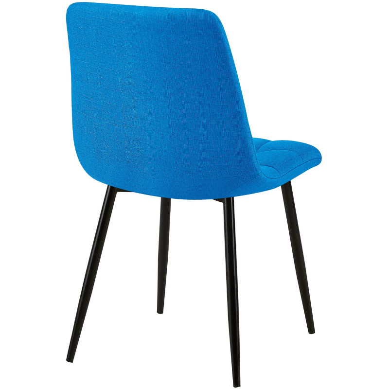 Chaise moderne en Tissu Bleu turquoise Métal Noir Galia - 5