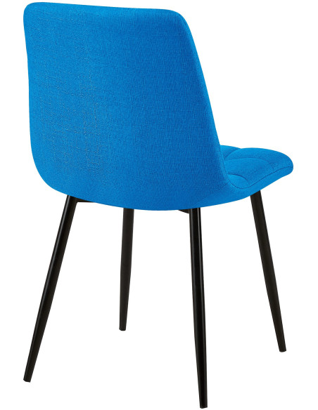 Chaise moderne en Tissu Bleu turquoise Métal Noir Galia - 5