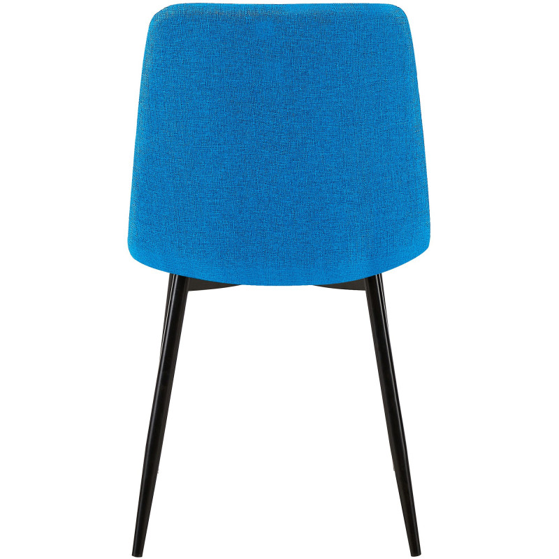 Chaise moderne en Tissu Bleu turquoise Métal Noir Galia - 6