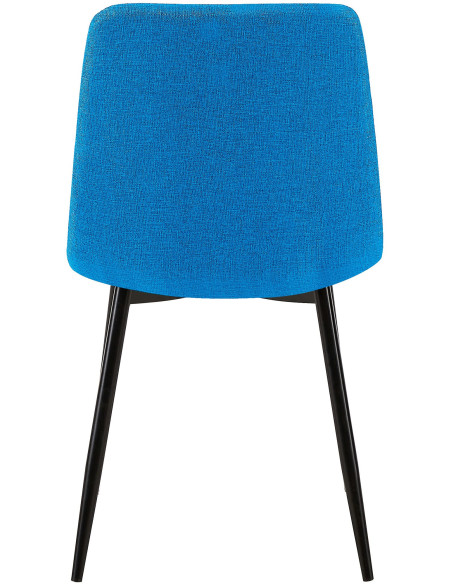 Chaise moderne en Tissu Bleu turquoise Métal Noir Galia - 6