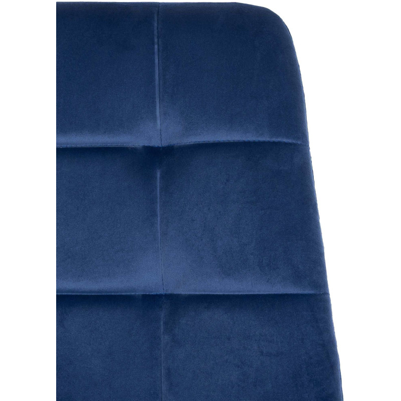 Chaise moderne en Velours Bleu foncé Métal Noir Galia - 3
