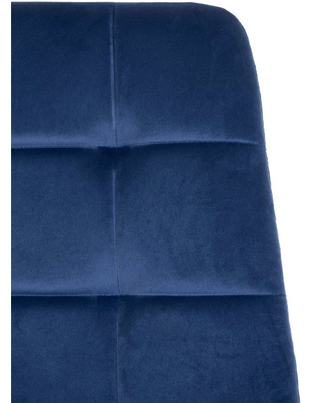 Chaise moderne en Velours Bleu foncé Métal Noir Galia - 3