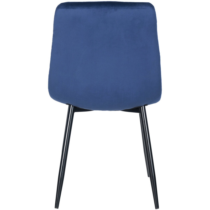 Chaise moderne en Velours Bleu foncé Métal Noir Galia - 4
