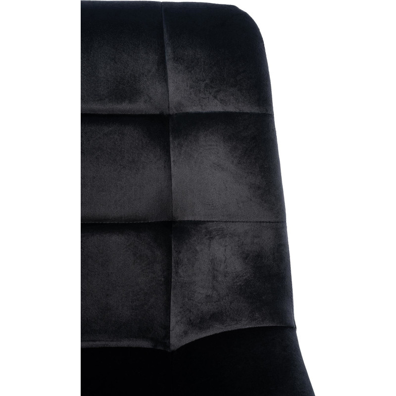 Chaise moderne en Velours Noir Métal Noir Galia - 2
