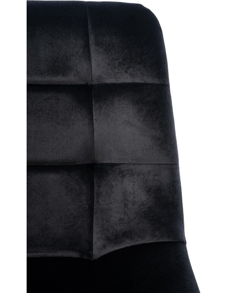 Chaise moderne en Velours Noir Métal Noir Galia - 2