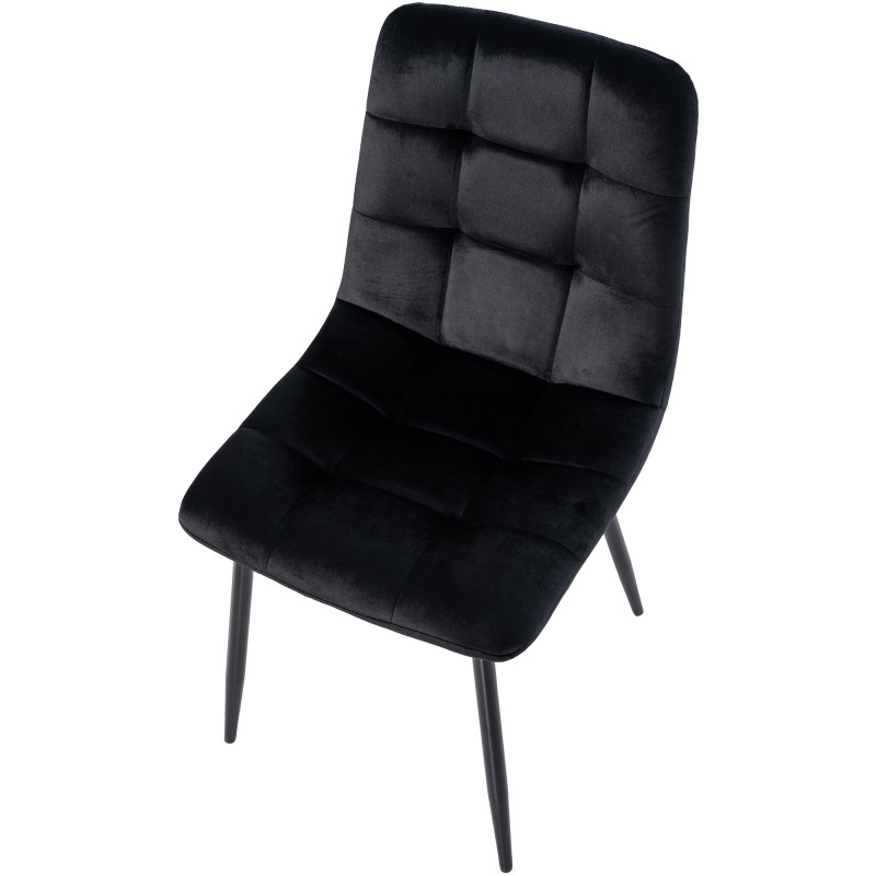 Chaise moderne en Velours Noir Métal Noir Galia - 5