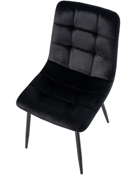 Chaise moderne en Velours Noir Métal Noir Galia - 5