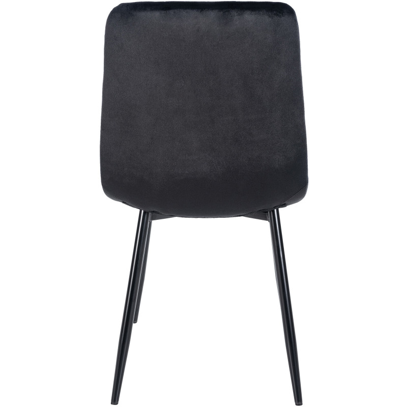Chaise moderne en Velours Noir Métal Noir Galia - 6