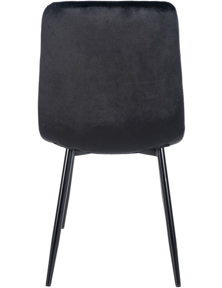 Chaise moderne en Velours Noir Métal Noir Galia - 6