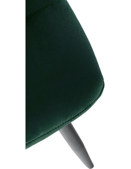 Chaise moderne en Velours Vert foncé Métal Noir Galia - 3