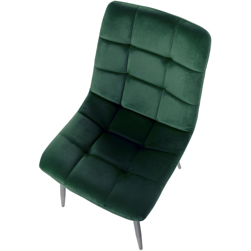 Chaise moderne en Velours Vert foncé Métal Noir Galia - 5